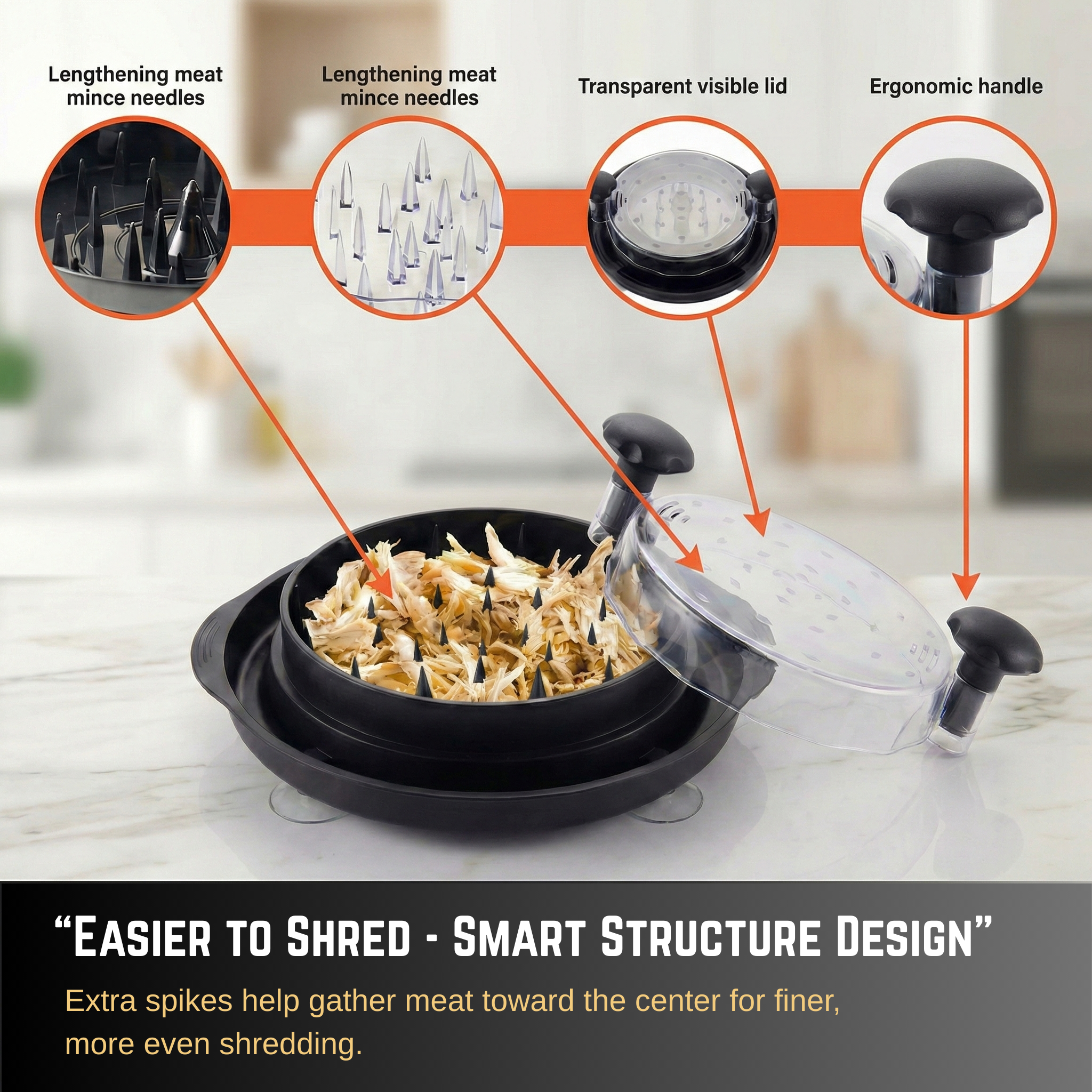 Manual Rotary Chicken Shredder – Shred Chicken in Seconds, Not Minutes